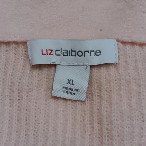 Liz Claiborne Women Vneck Sweater Button Down Pink SzXL - Picture 6 of 11